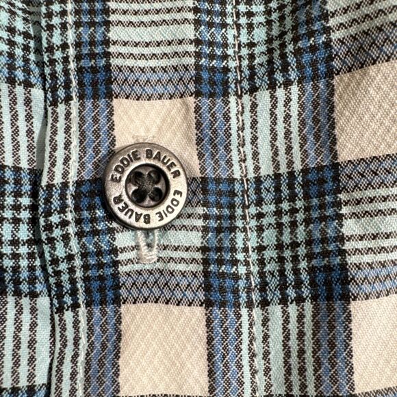 Eddie Bauer Shirt Pack It Tech Seersucker Plaid Button Up Short Sleeve Men’s Lg‎ - Picture 6 of 9